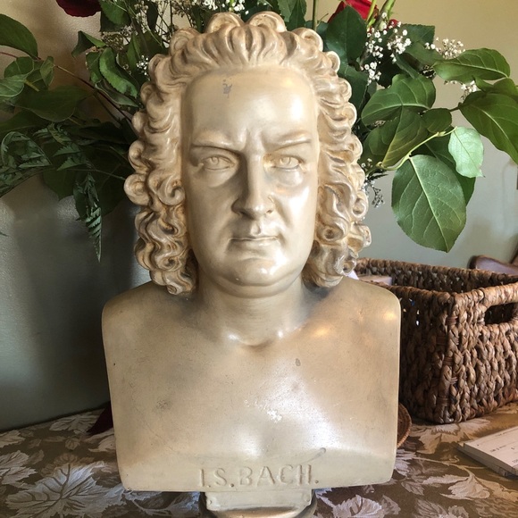 J.S. Bach outstanding antique plaster bust 18” marked Florentine art plaster Co - Picture 9 of 10